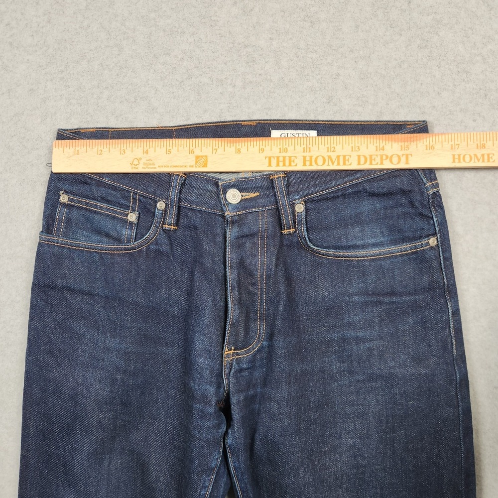 Gustin Selvedge Jeans 32x30 Blue Dark Wash Indigo Red Line Slim Fit Made In USA - Picture 10 of 16